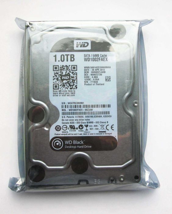 WD Black 1 TB FAEX 7200rpm (Новый, в упaковкe)