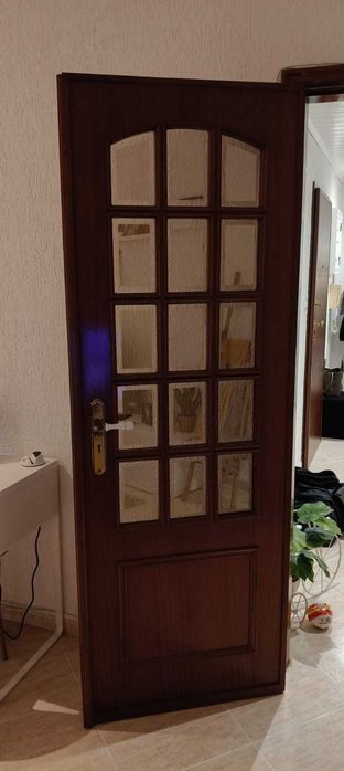 Portas duplas de sala com vidros