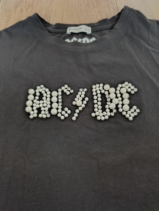 Bluzka koszulka damska t-shirt ACDC Stradivarius XS szara