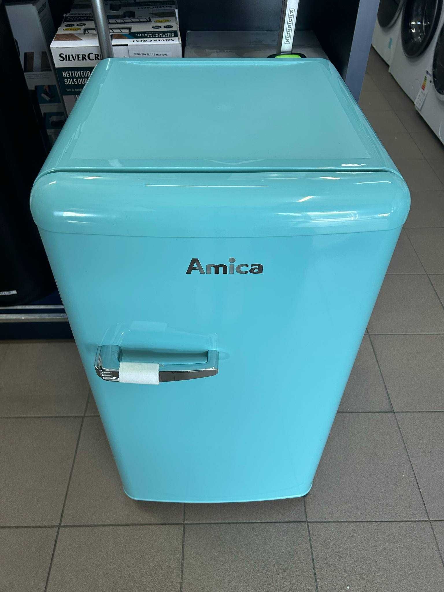 Lodówka Amica RETRO TURKUSOWA 89 cm wys. NOWA