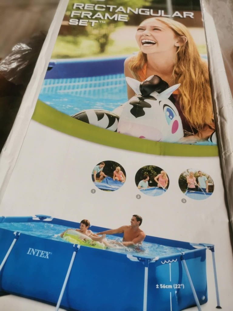 Basen stelażowy Intex 2.6m – używany pompka z filtrem mata pod bas