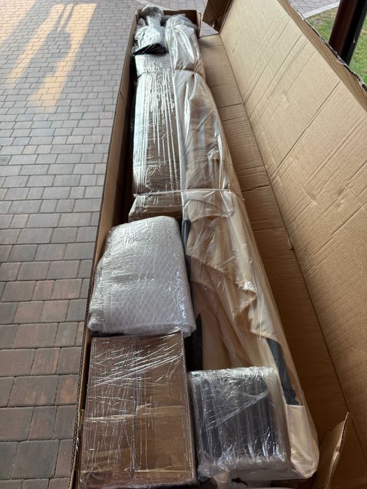 Parasol ogrodowy z oświetleniem LED 300x300x235cm UV obrotowy beżowy