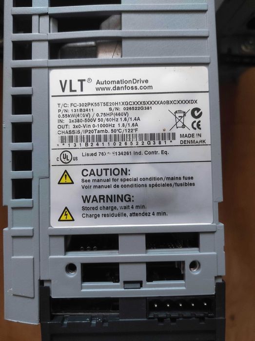 Частотні перетворювачі Danfoss FC-302 0.37-4.0 кВт (час роботи 30 год)