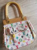 Louis Vuitton multicolor torebka skóra drewno
