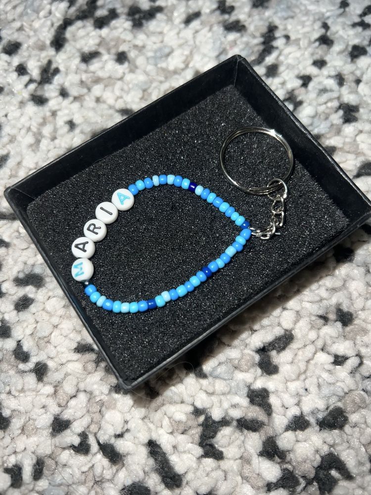 Porta-chaves de miçangas+nome personalizavel 2,50€