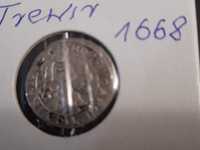 moneta srebrna Biskupstwa Trewir z 1668r
