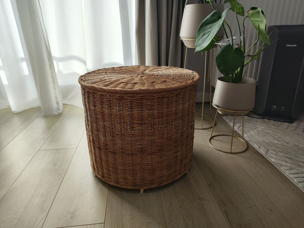 IKEA Tolkning rattanowy puf ze schowkiem pokój dziecięcy