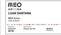 Vendo bilhete para o concerto do Luan Santana
