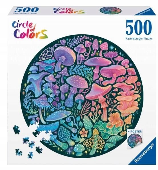Puzzle 2d 500 Paleta Kolorów. Grzyby, Ravensburger