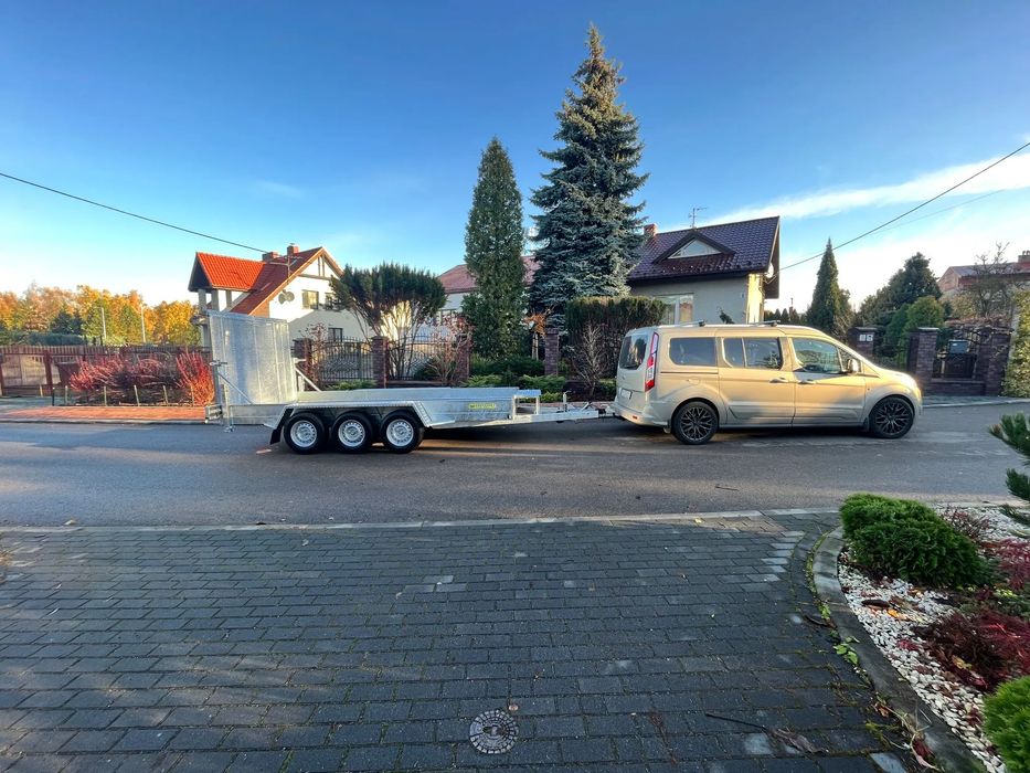 SAN-CAR Koparkowa  SAN-CAR Przyczepa Pod Koparkę 4,7m x 1,85m 3500 DMC 3 Osie mocna