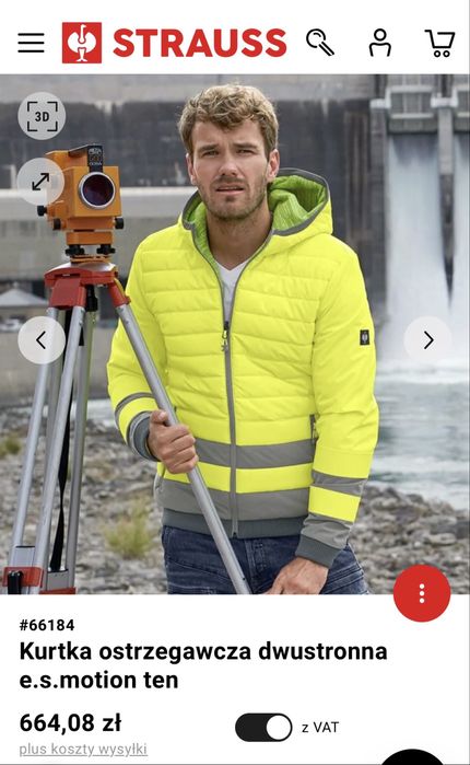 Kurtka dwustronna ostrzegawcza STRAUSS e.s.motion ten