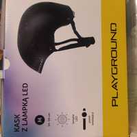 Kask z lampką  LED M 54-59 cm  czarny playground