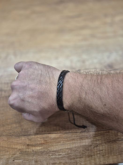 Bransoletka skórzana męska