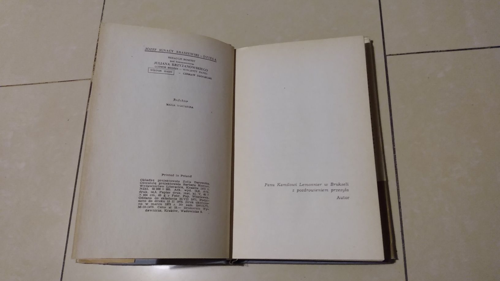 Serce I Ręka J.J.Kraszewski Wydawnictwo Literackie Kraków 1972