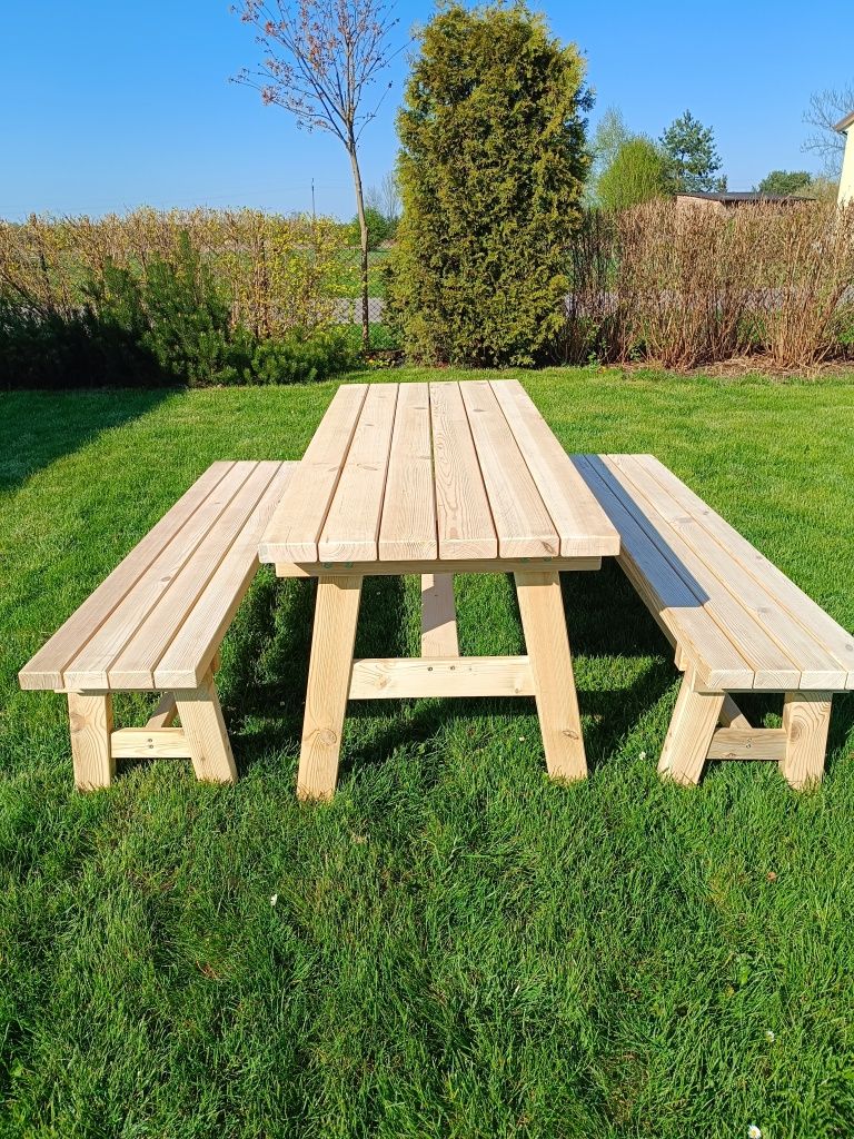 Stół ogrodowy-Zestaw z ławkami/ deski 45mm!