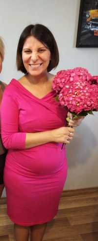 Różowa sukienka ciążowa i do karmienia s, m, L
