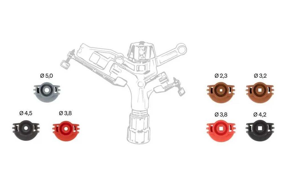 Zraszacz polowy S16  pełnoobrotowy dwudyszowy 3/4" lub 1"