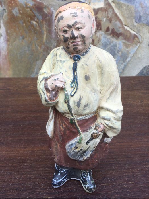 Escultura Ceramica Chinesa Séc XVIII 16 cm Altura