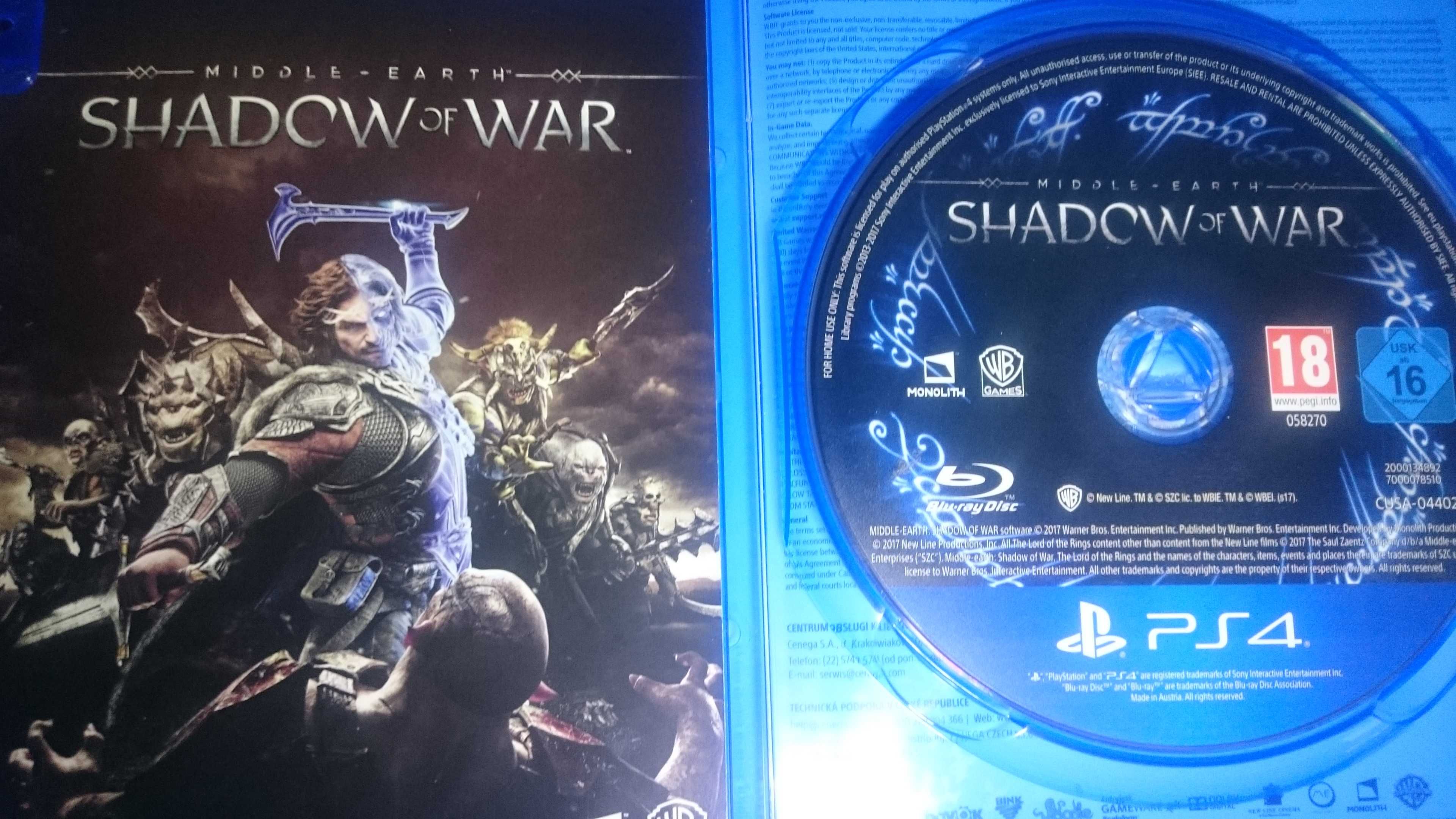 Cień Wojny Shadow of War PS4 Playstation 4 God of War Wiedźmin