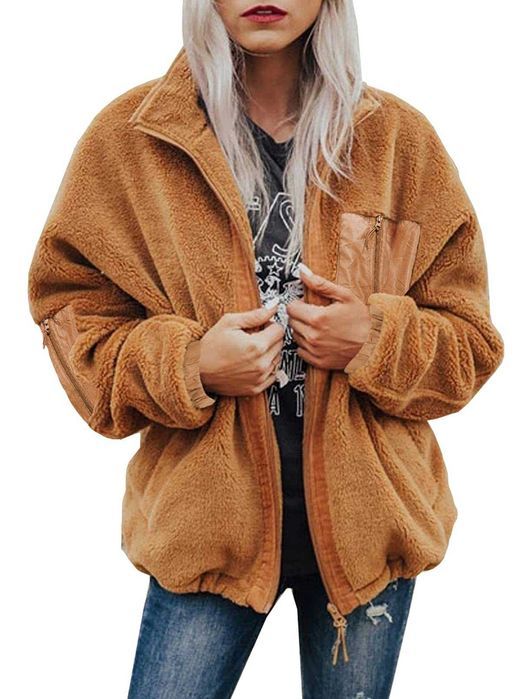 Nowa kurtka sherpa /bluza / polar / płaszcz / r.XL / brąz / !272-XL!