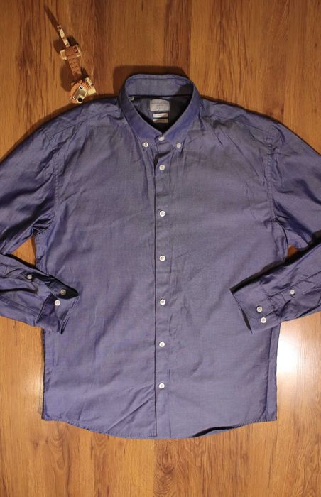 Koszula Selected Homme r. L 42 męska nieb dł rękaw bawełna