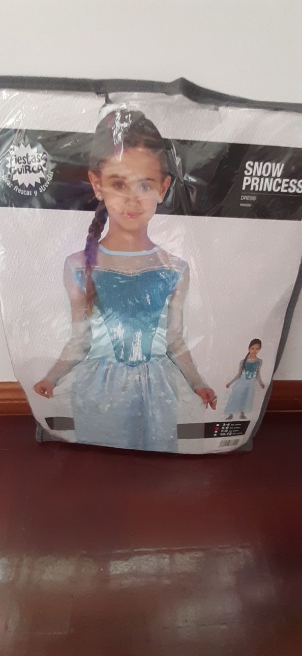 Vestido de carnaval da princesa frozen.