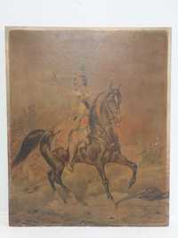 Grafika chromolitografia Kościuszko na koniu wg. Juliusza Kossaka