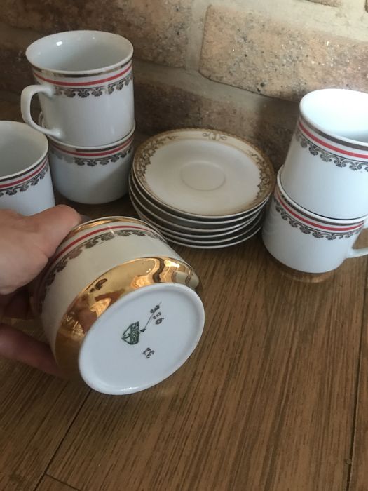 Filiżanki ze spodkiem Polska porcelana Chodzież Ksiaz