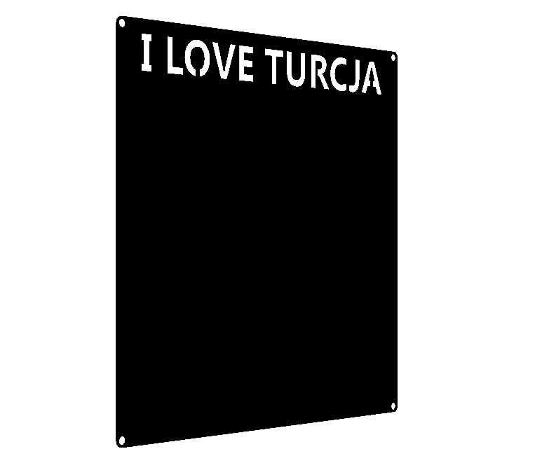 Tablica Metalowa Kwadratowa na MAGNESY TURYSTYCZN I LOVE TURCJA 30cm