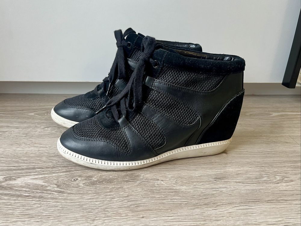 Michael Kors botki sneakersy na koturnie czarne 40