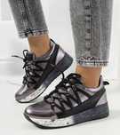 Szare metaliczne sneakersy Ballard