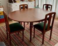 Mesa sala jantar e 6 cadeiras em cerejeira maciça, muito estimados