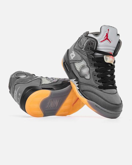 Мужские кроссовки Nike Jordan 5 Retro Off-White "Black" 41-45