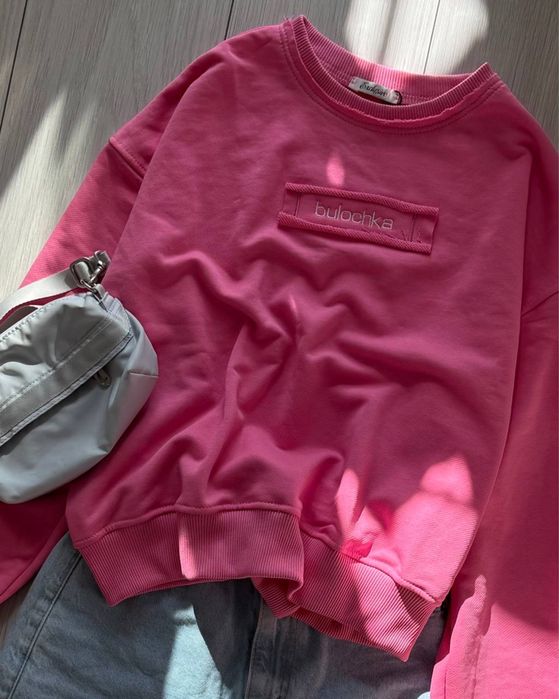 Женская теплая кофта свитшот Bulochka вышивка 42-46 петля ТУРЦИЯ S-M