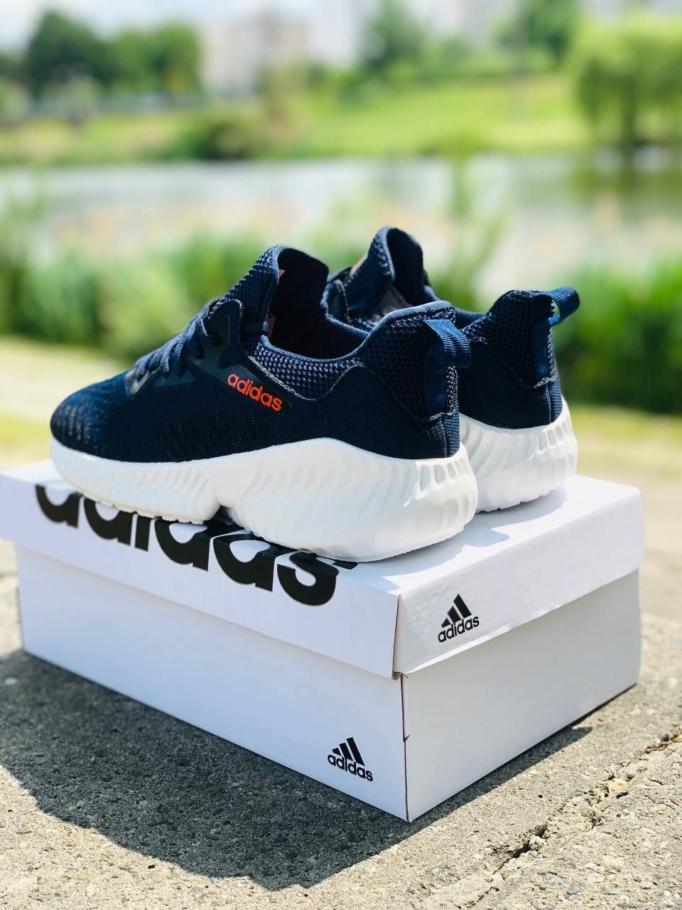 Мужские кроссовки adidas темно синие летние кроссы адидас