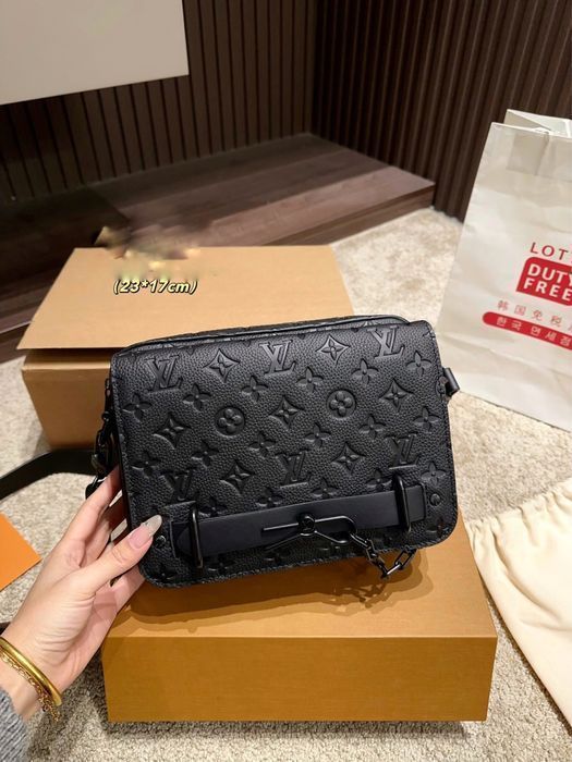 Louis Vuitton steamer сумка мужская кожаная черная барсетка оригинал