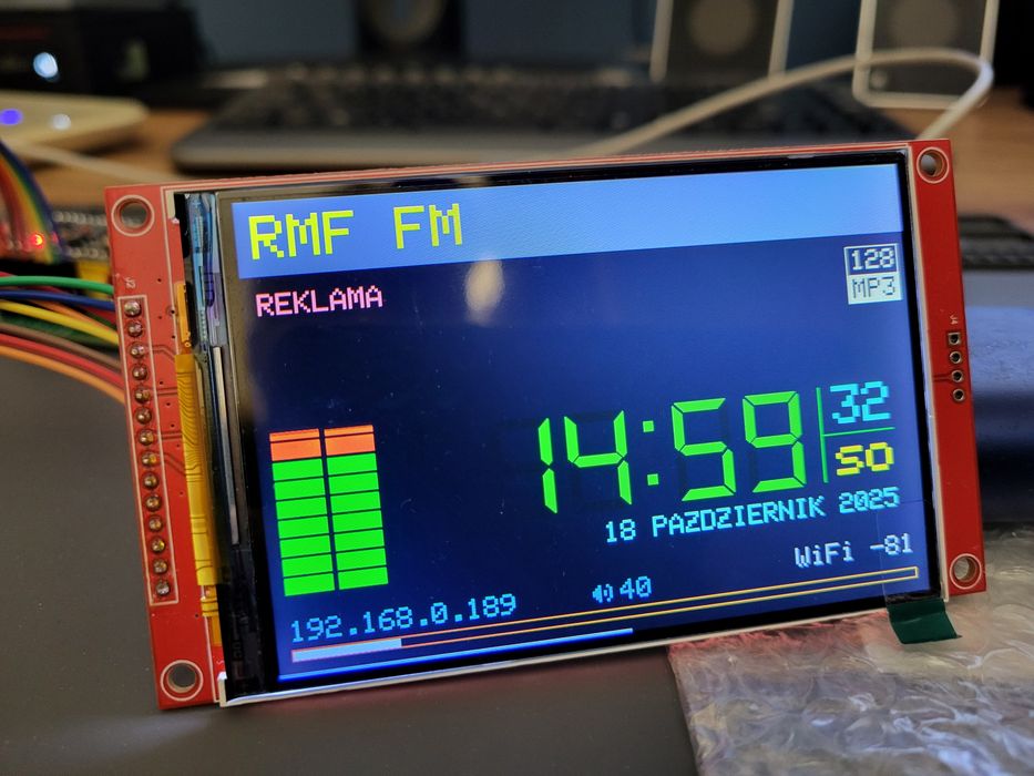 YoRadio , radio internetowe 4 cale