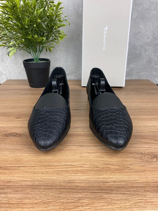 Buty Tamaris r. 39 - czarne eleganckie baleriny damskie