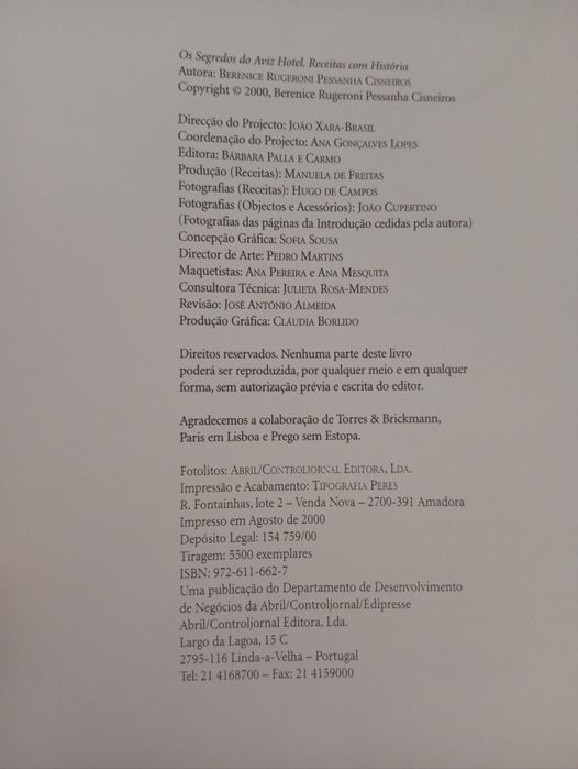 Os segredos do Aviz Hotel. Receitas com história