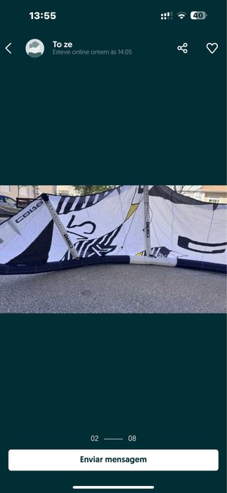 Kitesurf core XR6 12 m Com barra Pro 2.