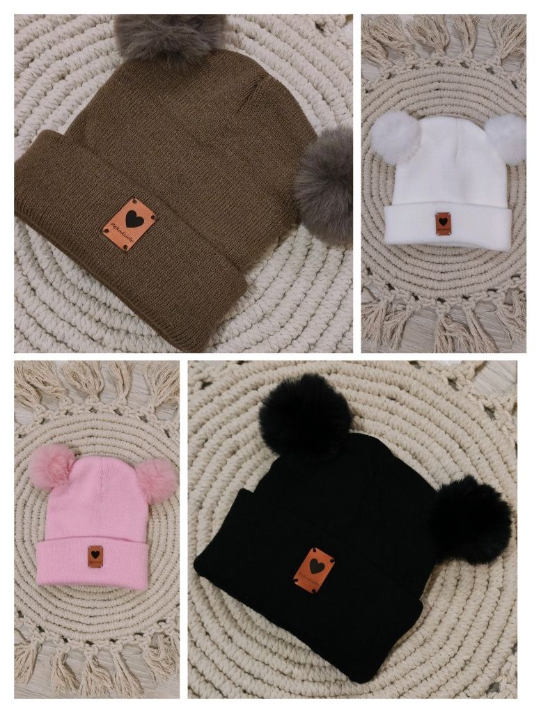 Czapka zimowa niemowlęca 0-6m