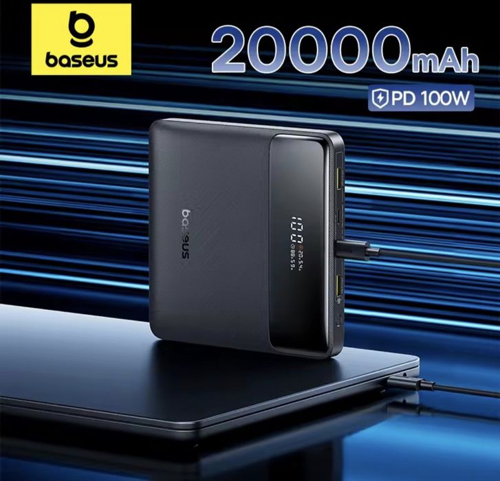 Baseus Оригінал 100W Powerbank Power Bank 100W 20000mAh павербанк ноут
