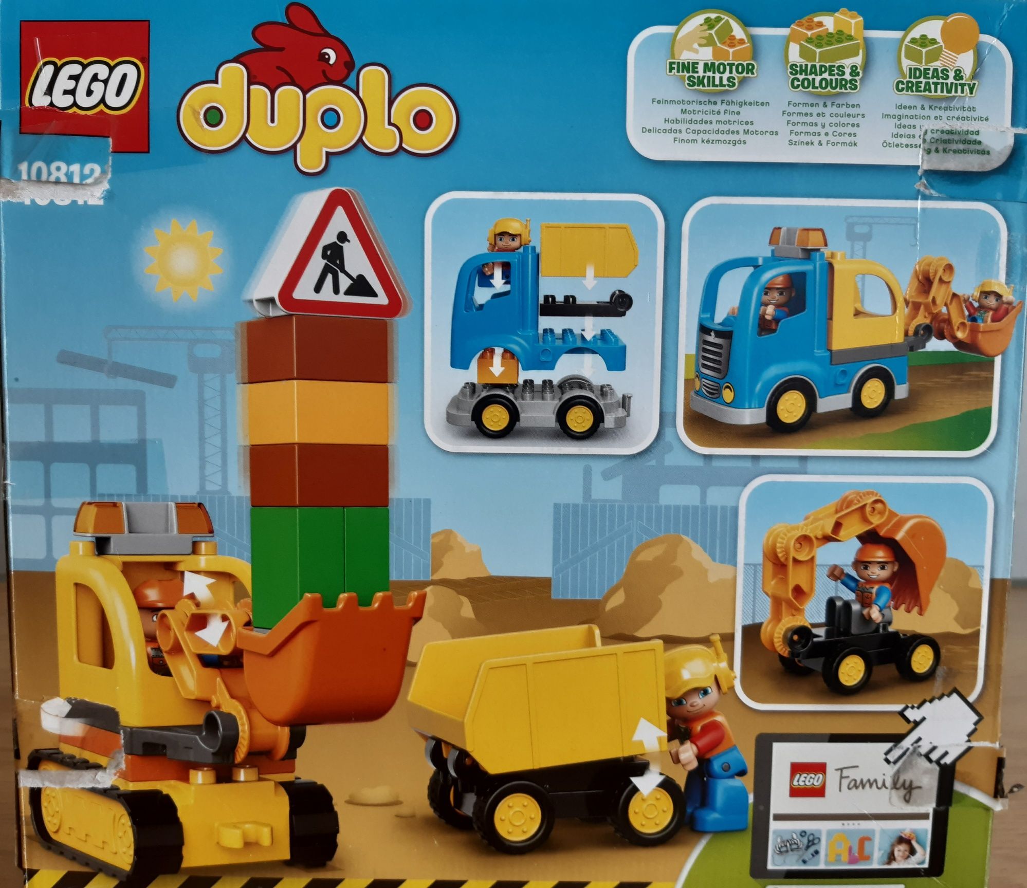 Duplo Klocki Lego Ciężarówka i koparka gąsienicowa 10812