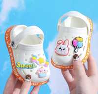 Дитячі крокси детские кроксы 21, 22, 23 розмір білі шльопанці сандалі