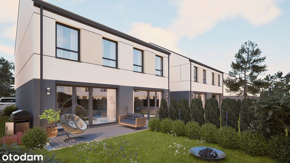 Nowoczesny bliźniak Osów-pompa ciepła, rekuperacja, światłowód, ogród