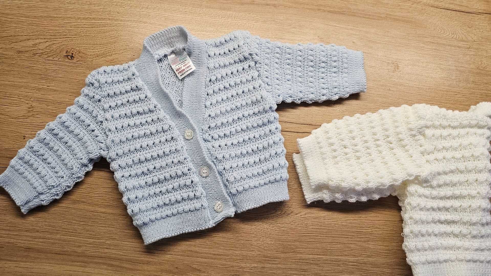 Zestaw dwóch sweterków dziecięcych dzierganych rozmiar 62