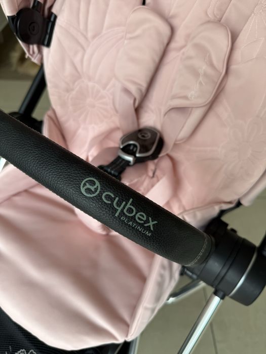 Cybex Mios 2.0 Simply Flowers Pink silver srebrna rama różowy kwiaty