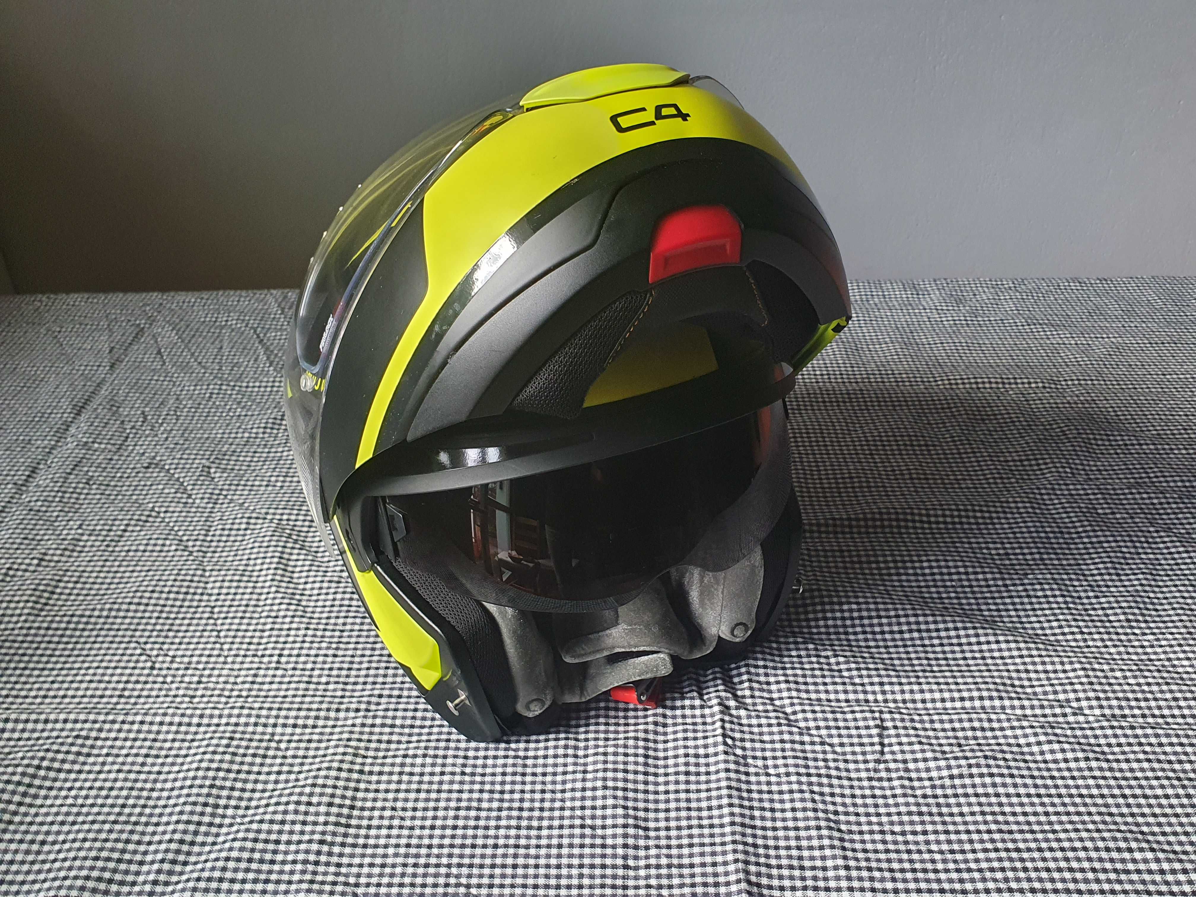 Kask Schuberth C4, interkom SC1, szyba, wysciółka, kołnierz, fluo M
