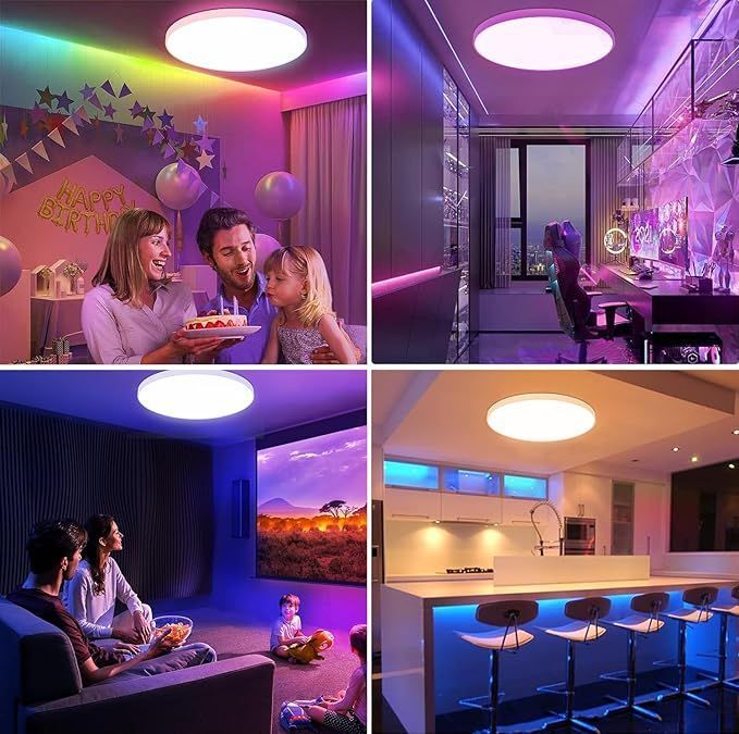 Taipow Inteligentna Lampa Sufitowa LED z Pilotem RGB 30W 2200LM