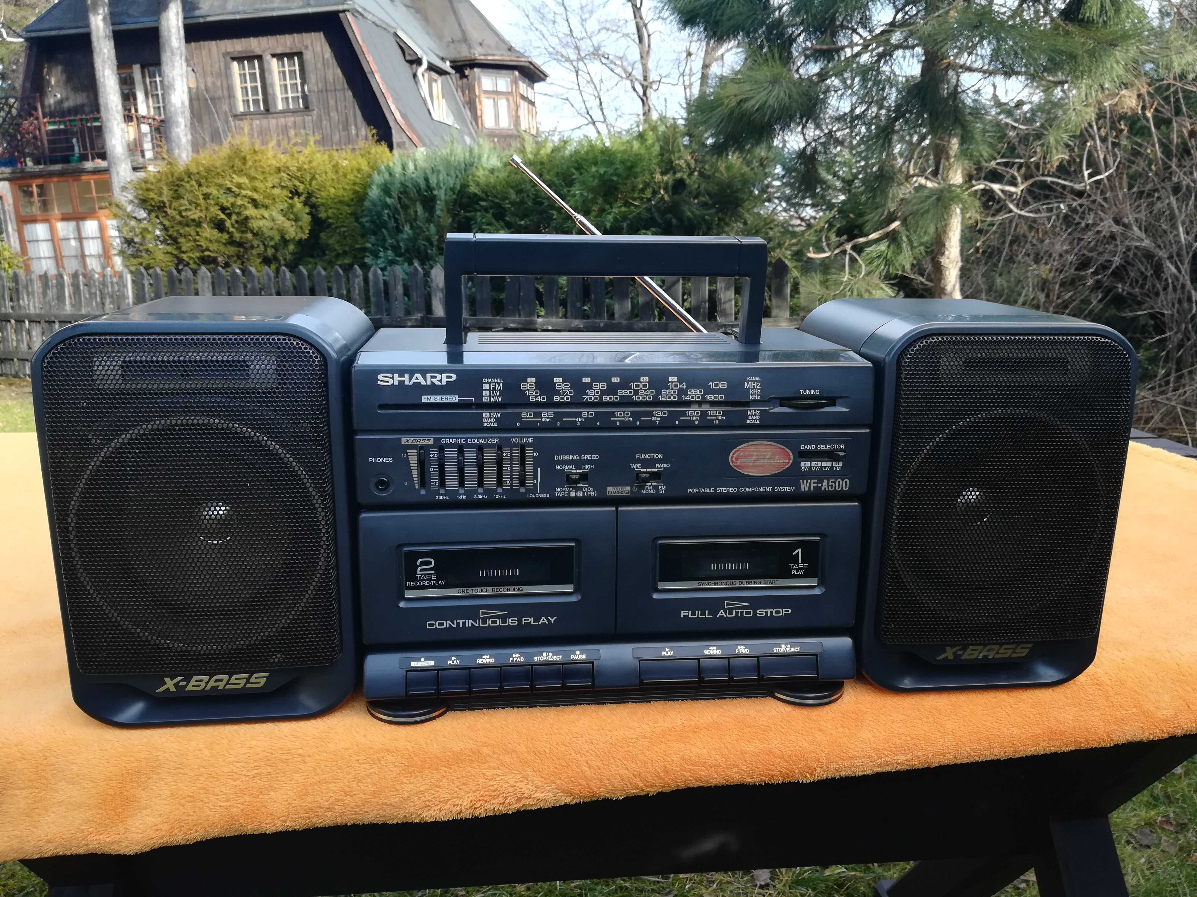 SHARP WF-A500H Japońskie Radio z magnetofonem Boombox PRL Moc 25 W !!!